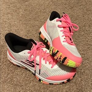 Skechers Women's Pink and White Athletic Sneakers